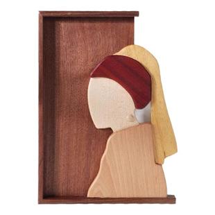 现代简约样板间儿童房女孩房创意原木拼画书籍装饰画软装饰品摆件