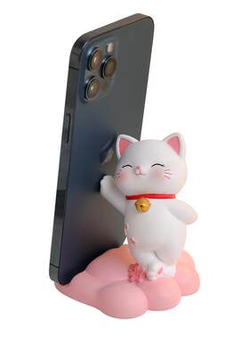 创意可爱樱花猫手机支架桌面摆件