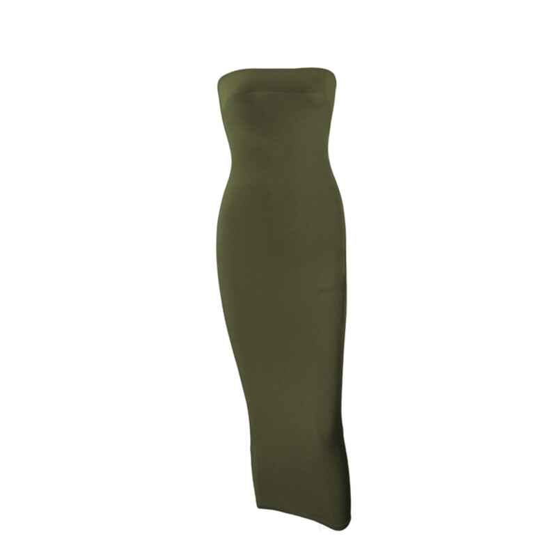 Solid color bra wrap buttocks dress修身纯色抹胸包臀连衣裙女