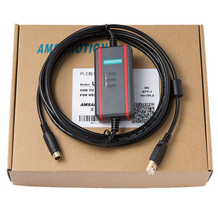 三菱PLC数据线FX3U通讯线 下载载FX2N/1N/3GA编程电缆USB-SC09-FX