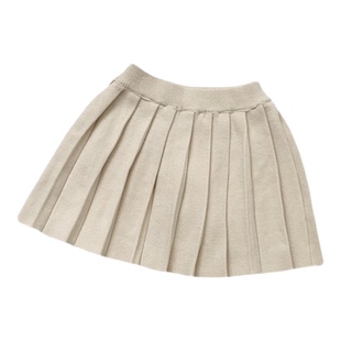 女童学院风春秋季加厚百褶裙儿童针织裙女孩毛线弹里短裙子半身裙