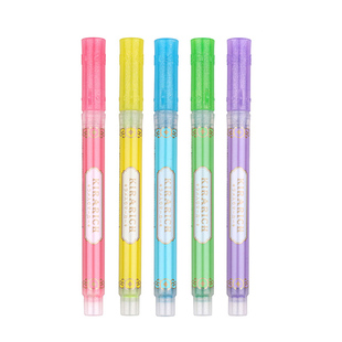 【第一卫】日本zebra斑马荧光笔WKS18闪粉彩色粗斜头闪笔大容量学生手帐用专闪光荧光 色笔细闪闪紫蓝 绿黄