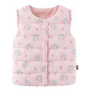 波姆熊女童羽绒马甲轻薄2025秋冬季新款美乐蒂儿童坎肩女童马夹