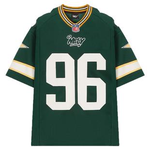 NELY小尼力美式情侣hiphop橄榄V领球衣短袖T恤男女ins潮牌上衣服