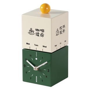 WOZOOM屋准美式简约办公桌摆件座钟摆台式创意轻奢钟表家居装饰品