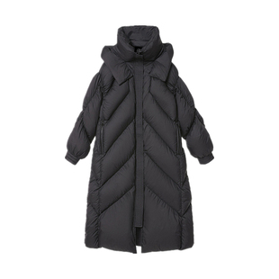 高端品牌羽绒服女2025新款冬季大牌时尚白鸭绒宽松加厚连帽中长款