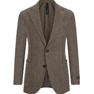 TOMBOLINI东博利尼秋冬羊毛呢西服外套男千鸟格商务休闲绅士西装