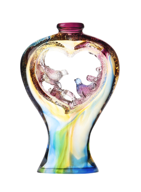 匠门古法琉璃花鸟摆件新中式礼品