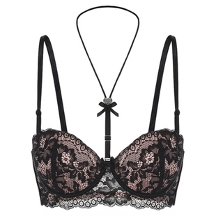 「LA」奶欲试探丨边界系列*小心机性感挂脖内衣蕾丝美背文胸套装