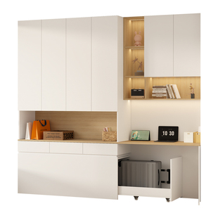 卧室床尾衣柜书桌一体家用学习桌写字台电脑桌床边窄柜夹缝柜3L67