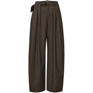 MOORING泊西装裤高级感垂感休闲裤设计感显瘦弯刀裤老钱风阔腿裤