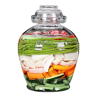 四川泡菜坛子家用玻璃密封罐咸菜腌菜罐腌制酱罐子老式酸菜缸111