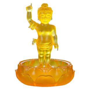 琉璃浴佛套装(莲花盘 太子佛 勺子)释迦摩尼佛浴佛节家居摆件供碗