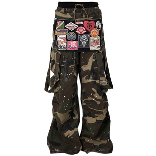 GLACIERBOY  CAMO OVERALL 多口袋可拆卸结构迷彩背带工装裤