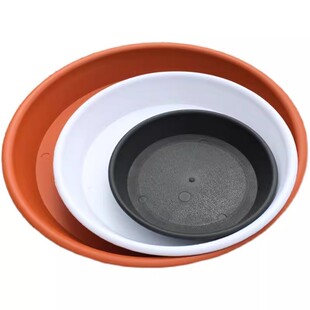 大号托盘黑色白色托盘红色圆形花盆底盘可移动接水盘子塑料底座碟