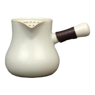 侧把陶瓷烤茶罐公道杯可干烧加热围炉煮茶大容量粗陶泡茶壶罐罐茶