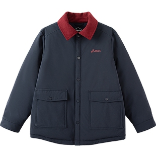 ASICS/亚瑟士童装男女26年冬季新款灯芯绒拼接翻领三防保暖羽绒服