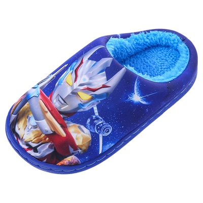 奥特曼儿童棉拖鞋男童室内家居男宝宝棉拖防滑新款男孩毛拖鞋冬季
