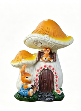 树脂防水蘑菇太阳能兔子草坪灯