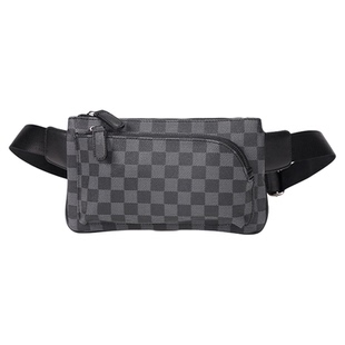 Cnoles Katbee新款格子胸包街头韩版单肩包腰包潮时尚青年男包包