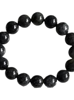 缅甸A货翡翠手串黑色乌鸡13.4mm