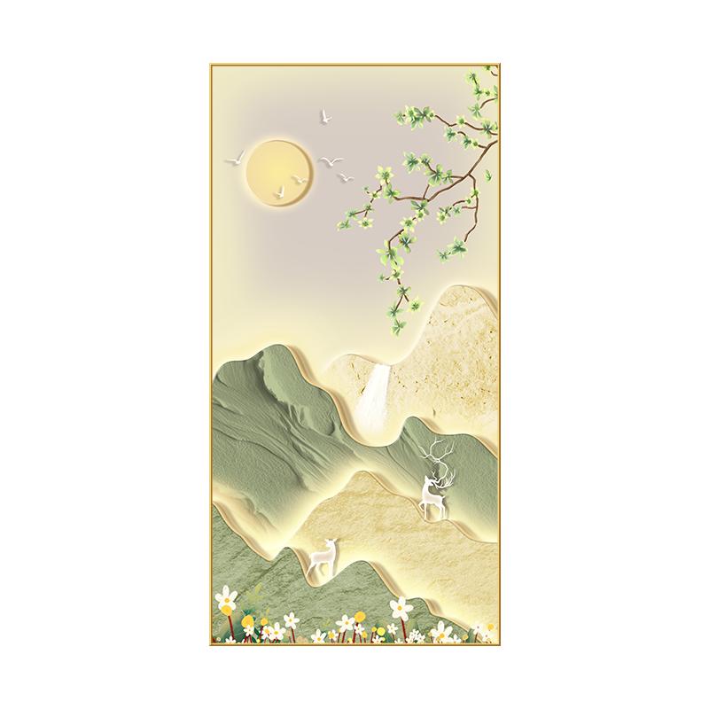 字字情日照金山入户玄关装饰画