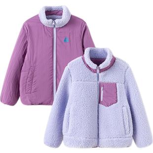 巴拉巴拉童装儿童外套男童女童冬装摇粒绒亲子装两面穿保暖中大童