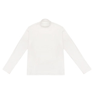 半高领白色双面德绒打底内搭男秋冬季2025新款宽松保暖T恤上衣