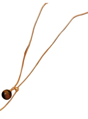 「金棕回忆」复古虎眼石精致项链高级轻奢颈链女士秋冬气质毛衣链