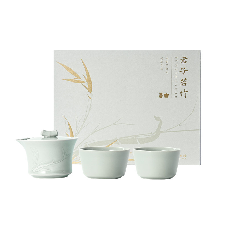 苏州博物馆越窑青瓷快客杯套装