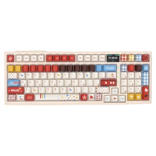 雷咖泽R98超级玩家客制化机械键盘三模热插拔红黄蓝原厂高度键帽