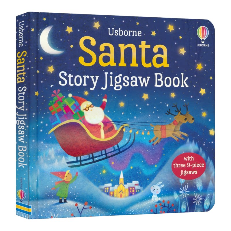 【自营】Usborne Santa Jigsaw Puzzle Book 尤斯伯恩 圣诞老人拼图书 益智活动 亲子绘本 英语早教启蒙 英文原版进口儿童图书