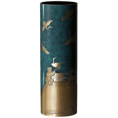 朱炳仁铜瑞鹤呈祥花瓶家居创意