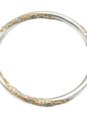 燕归月行呤国风珐琅足银轻奢手镯