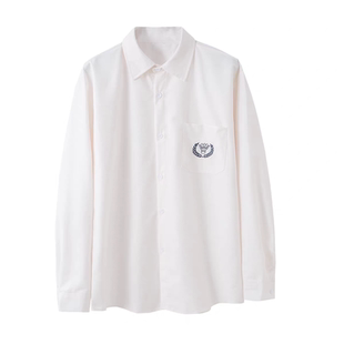 送领带dk衬衫制服男生爱神款白衬衫长袖刺绣学生学院风情侣jk班服
