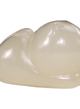 和田玉晴水趴趴猫挂件招财配珠