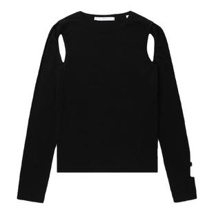 IT HELMUT LANG女装合身长袖针织衫新款挖剪镂空薄上衣2H0703XM