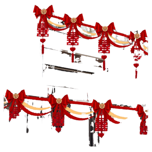 农村结婚阳台装饰男方婚礼别墅院子楼梯栏杆庭院拉花婚房布置套装