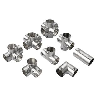 19mm25mm32mm晾衣架配件不锈钢管连接件圆管紧固件固定件接头弯头