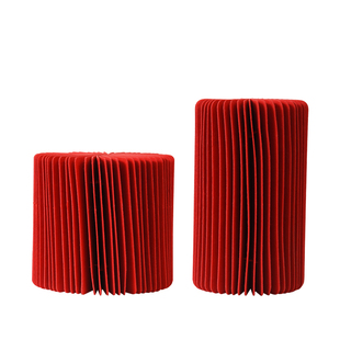 2026马年中式元旦新年装饰圆柱甜品台柱子毛毡布商场橱窗圆形摆件