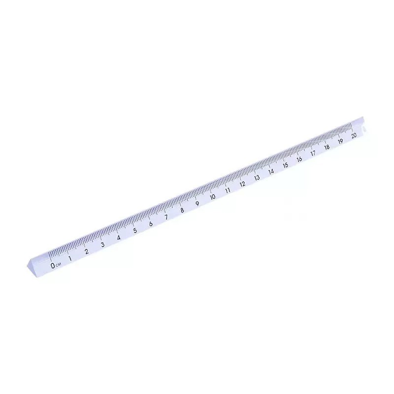 无印风透明塑料三角尺子学生文具15cm直尺立体三棱刻度尺工具批发
