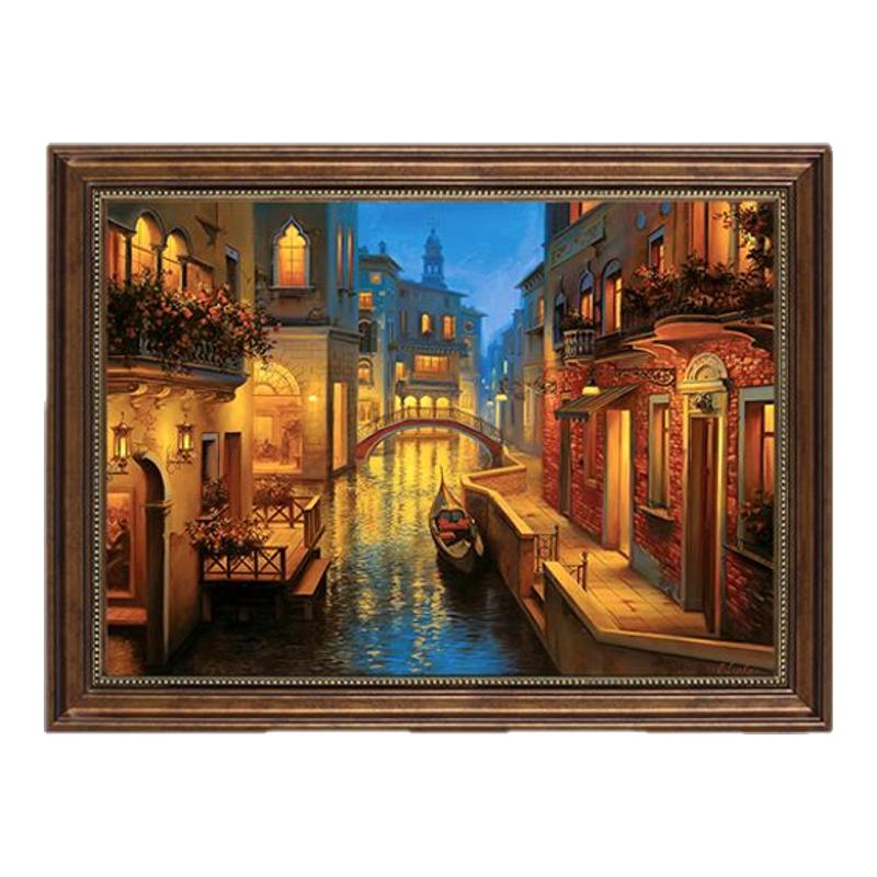 美式手工油画高级客厅挂画