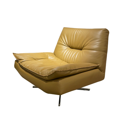 全真皮休闲椅设计师羽绒单人沙发