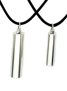 户外便携钛钢香水瓶情侣药瓶项链