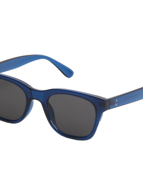 静谧深蓝色倒梯形尼龙偏光墨镜