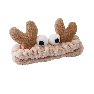 束发带男头箍男女化妆头绑发捆发卡头饰发饰白色鹿角龙角蝴蝶灰色