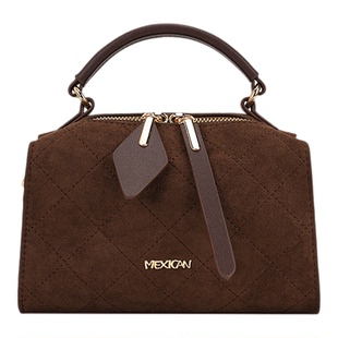 稻草人包包女秋冬新款斜挎包头层牛皮菱格枕头包美拉德手提包女包