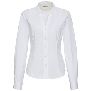 商场同款 宝姿PORTSPURE女装2025秋冬新品优雅翻领收腰通勤白衬衫
