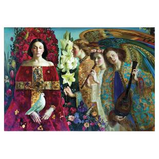 现货美国Pomegranate石榴进口益智名画拼图AA1017天使报喜1000片