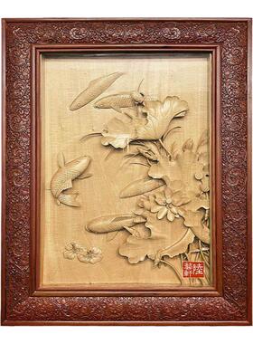 东阳手工木雕陆艺轩中式玄关背景